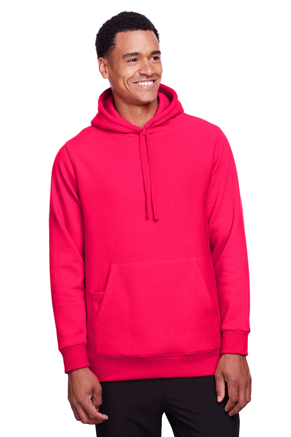 Team 365 TT96 Mens Zone HydroSport Fleece Water Resistant Hooded Sweatshirt Hoodie Red Front