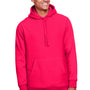 Team 365 Mens Zone HydroSport Fleece Water Resistant Hooded Sweatshirt Hoodie - Red