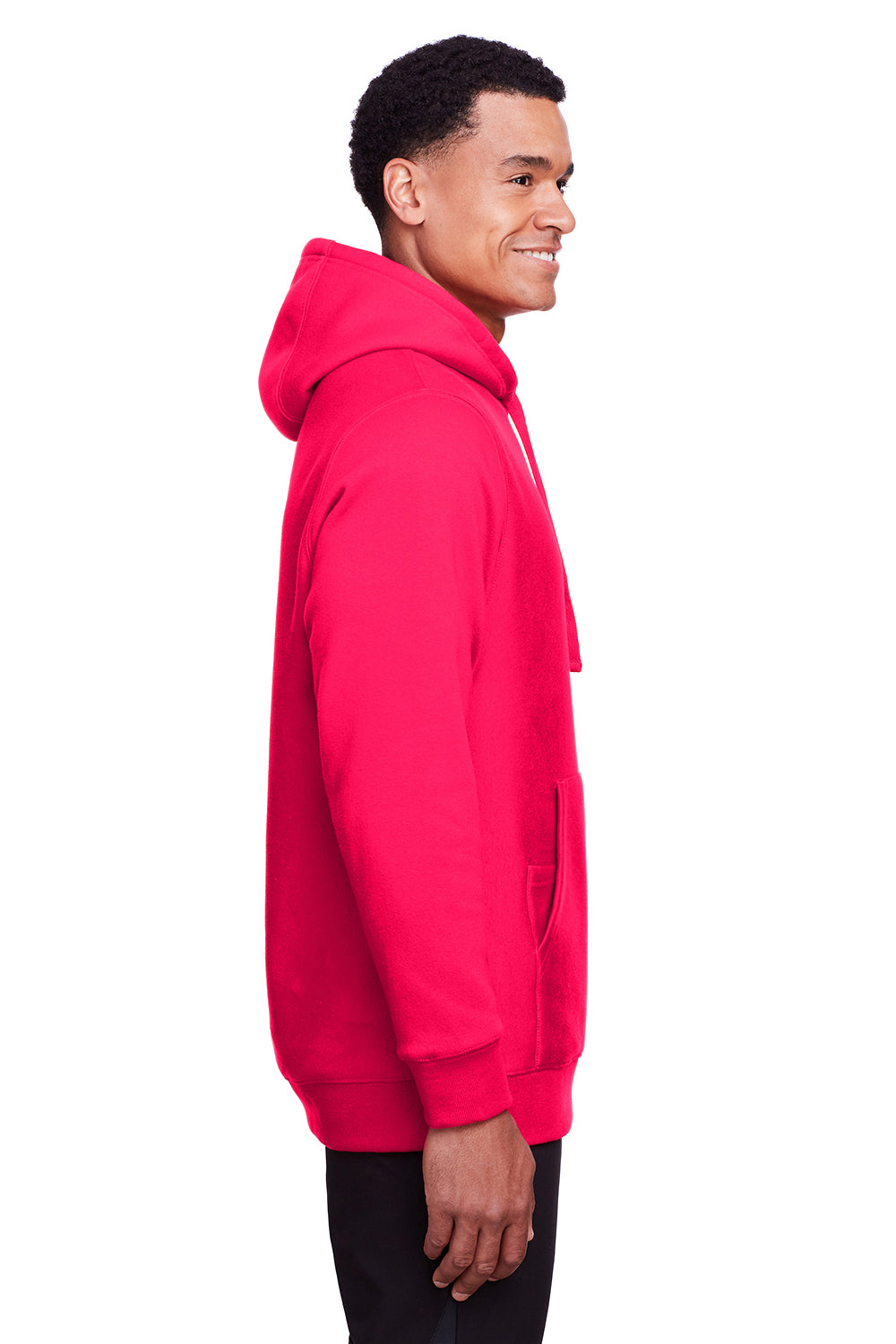 Team 365 TT96 Mens Zone HydroSport Fleece Water Resistant Hooded Sweatshirt Hoodie Red Side