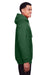 Team 365 TT96 Mens Zone HydroSport Fleece Water Resistant Hooded Sweatshirt Hoodie Dark Green Side