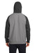 Team 365 TT96CB Mens Zone HydroSport Colorblock Hooded Sweatshirt Hoodie Heather Dark Grey/Black Back