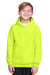 Team 365 TT96Y Youth Zone HydroSport Fleece Water Resistant Hooded Sweatshirt Hoodie Safety Yellow Front