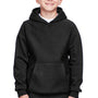 Team 365 Youth Zone HydroSport Fleece Water Resistant Hooded Sweatshirt Hoodie - Black