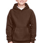 Team 365 Youth Zone HydroSport Fleece Water Resistant Hooded Sweatshirt Hoodie - Dark Brown