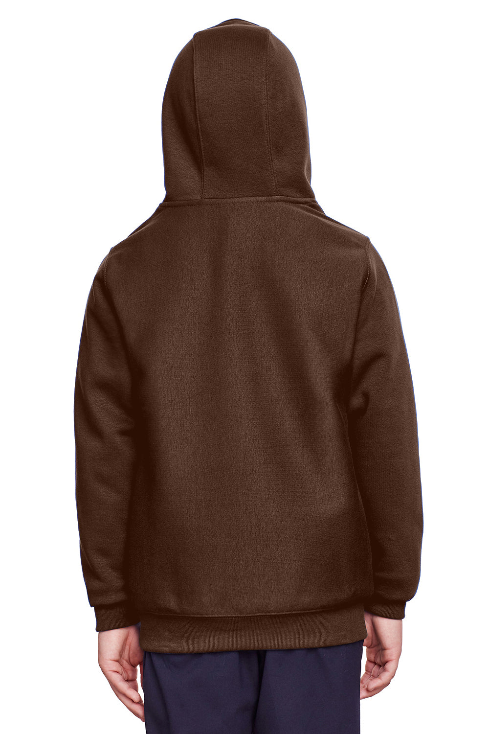 Team 365 TT96Y Youth Zone HydroSport Fleece Water Resistant Hooded Sweatshirt Hoodie Brown Back
