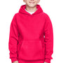 Team 365 Youth Zone HydroSport Fleece Water Resistant Hooded Sweatshirt Hoodie - Red