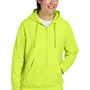 Team 365 Mens Zone HydroSport Water Resistant 1/4 Zip Hooded Sweatshirt Hoodie - Safety Yellow