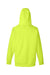 Team 365 TT97 Mens Zone HydroSport 1/4 Zip Hooded Sweatshirt Hoodie Safety Yellow Flat Back