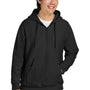Team 365 Mens Zone HydroSport Water Resistant 1/4 Zip Hooded Sweatshirt Hoodie - Black