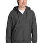 Team 365 Mens Zone HydroSport Water Resistant 1/4 Zip Hooded Sweatshirt Hoodie - Heather Dark Grey