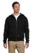 Dickies TW382 Mens Fleece Full Zip Hooded Sweatshirt Hoodie Black Front