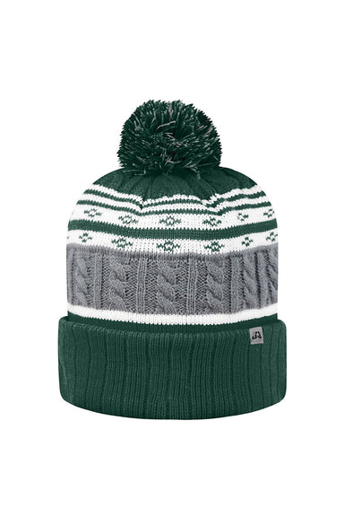 J America TW5002 Mens Altitude Knit Beanie Forest Green Front