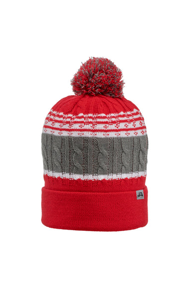 J America TW5002 Mens Altitude Knit Beanie Red Front