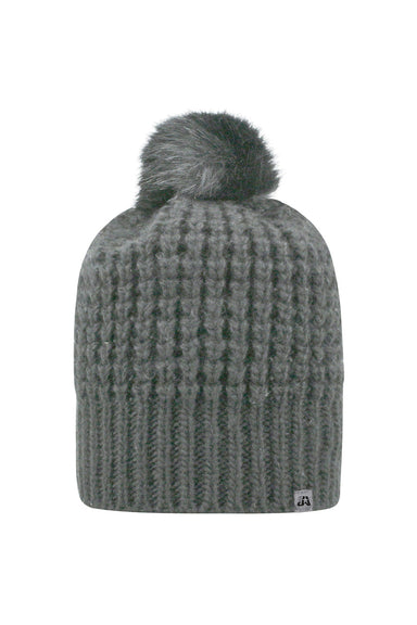 J America TW5005 Mens Slouch Bunny Knit Beanie Grey Front