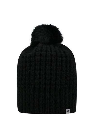 J America TW5005 Mens Slouch Bunny Knit Beanie Black Front