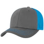 J America Mens Ranger Snapback Hat - Charcoal Grey/Neon Blue - NEW