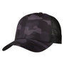 J America Mens Ranger Snapback Hat - Black Camo/Black - NEW