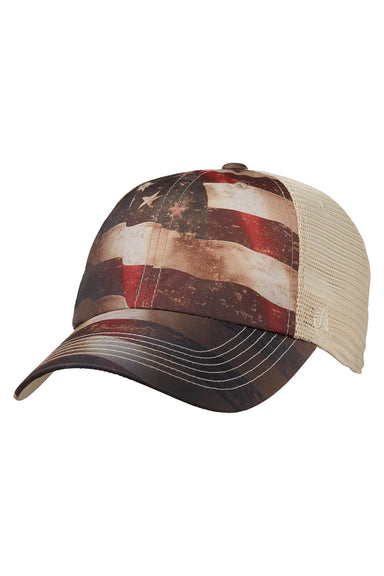 J America TW5506 Mens Offroad Hat Flagtacular/Natural Front