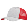 J America Mens Cutter Jersey Snapback Trucker Hat - Grey/Red