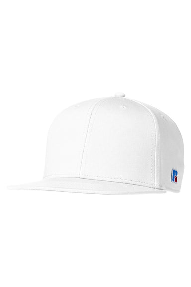 Russell Athletic UB86UHS Mens R Snapback Hat White Front