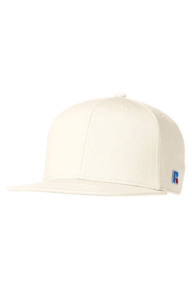 Russell Athletic UB86UHS Mens R Snapback Hat Off White Front