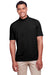 UltraClub UC105 Mens Lakeshore Performance Moisture Wicking Short Sleeve Polo Shirt Black Front