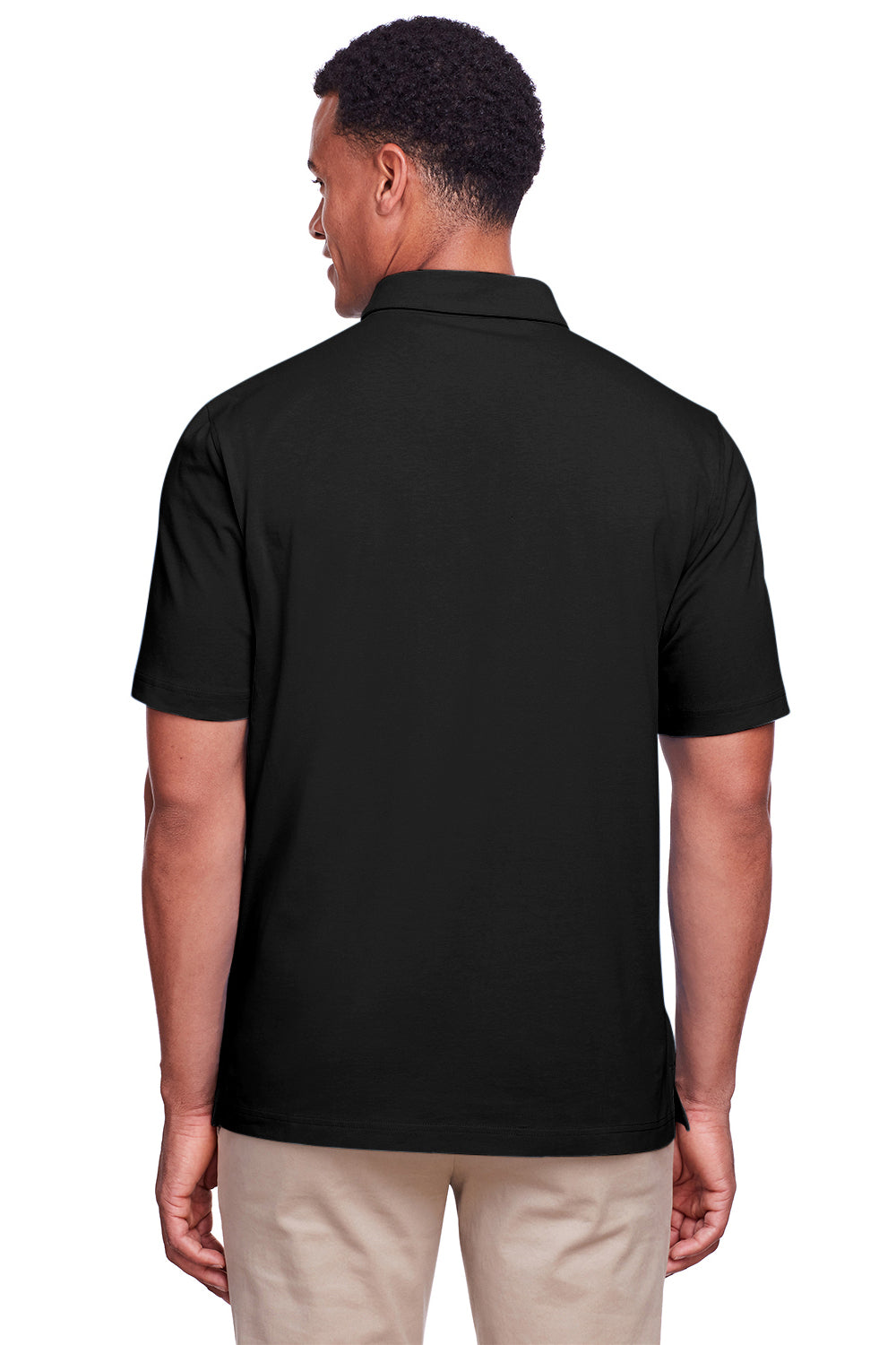 UltraClub UC105 Mens Lakeshore Performance Moisture Wicking Short Sleeve Polo Shirt Black Back