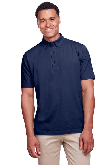 UltraClub UC105 Mens Lakeshore Performance Moisture Wicking Short Sleeve Polo Shirt Navy Blue Front