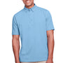 UltraClub Mens Lakeshore Performance Moisture Wicking Short Sleeve Polo Shirt - Columbia Blue