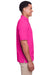 UltraClub UC105 Mens Lakeshore Performance Moisture Wicking Short Sleeve Polo Shirt Heliconia Pink Side