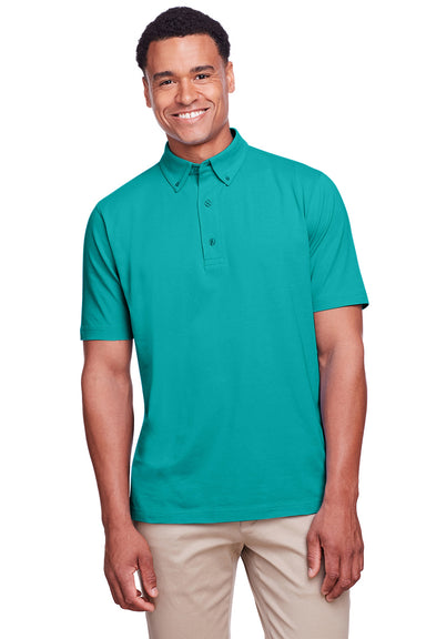 UltraClub UC105 Mens Lakeshore Performance Moisture Wicking Short Sleeve Polo Shirt Jade Green Front