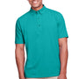 UltraClub Mens Lakeshore Performance Moisture Wicking Short Sleeve Polo Shirt - Jade Green
