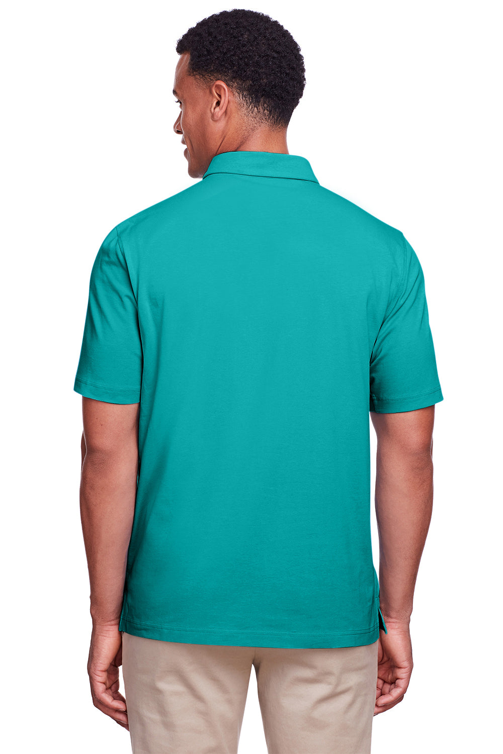 UltraClub UC105 Mens Lakeshore Performance Moisture Wicking Short Sleeve Polo Shirt Jade Green Back