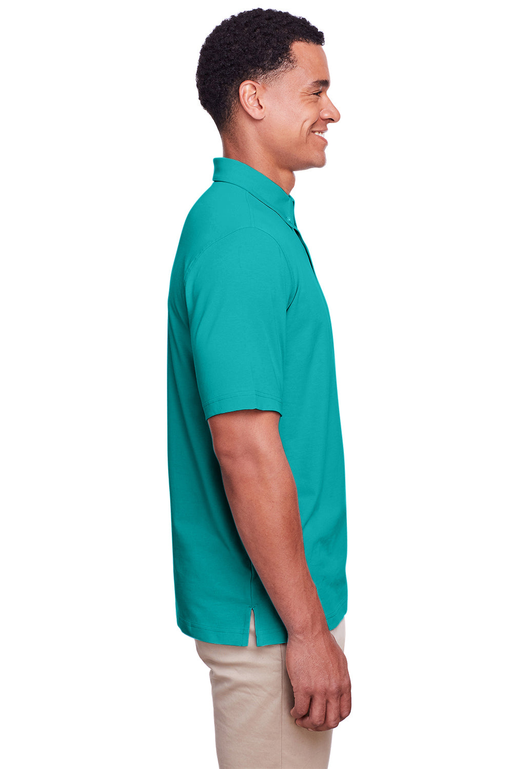 UltraClub UC105 Mens Lakeshore Performance Moisture Wicking Short Sleeve Polo Shirt Jade Green Side