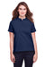 UltraClub UC105W Womens Lakeshore Performance Moisture Wicking Short Sleeve Polo Shirt Navy Blue Front