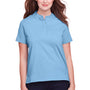 UltraClub Womens Lakeshore Performance Moisture Wicking Short Sleeve Polo Shirt - Columbia Blue