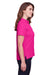 UltraClub UC105W Womens Lakeshore Performance Moisture Wicking Short Sleeve Polo Shirt Heliconia Pink Side