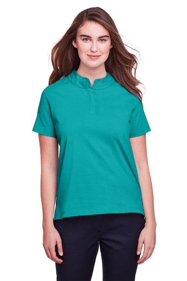 UltraClub UC105W Womens Lakeshore Performance Moisture Wicking Short Sleeve Polo Shirt Jade Green Front