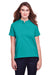 UltraClub UC105W Womens Lakeshore Performance Moisture Wicking Short Sleeve Polo Shirt Jade Green Front