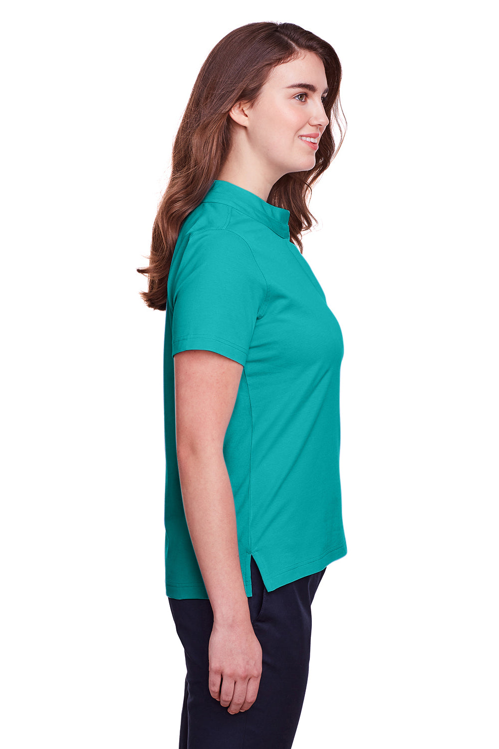 UltraClub UC105W Womens Lakeshore Performance Moisture Wicking Short Sleeve Polo Shirt Jade Green Side