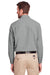 UltraClub UC500 Mens Bradley Performance Moisture Wicking Long Sleeve Button Down Shirt w/ Pocket Silver Grey Back