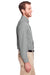 UltraClub UC500 Mens Bradley Performance Moisture Wicking Long Sleeve Button Down Shirt w/ Pocket Silver Grey Side