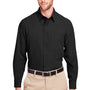 UltraClub Mens Bradley Performance Moisture Wicking Long Sleeve Button Down Shirt w/ Pocket - Black