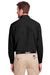 UltraClub UC500 Mens Bradley Performance Moisture Wicking Long Sleeve Button Down Shirt w/ Pocket Black Back