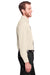 UltraClub UC500 Mens Bradley Performance Moisture Wicking Long Sleeve Button Down Shirt w/ Pocket Stone Brown Side