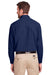 UltraClub UC500 Mens Bradley Performance Moisture Wicking Long Sleeve Button Down Shirt w/ Pocket Navy Blue Back