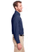 UltraClub UC500 Mens Bradley Performance Moisture Wicking Long Sleeve Button Down Shirt w/ Pocket Navy Blue Side
