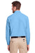 UltraClub UC500 Mens Bradley Performance Moisture Wicking Long Sleeve Button Down Shirt w/ Pocket Columbia Blue Back