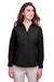 UltraClub UC500W Womens Bradley Performance Moisture Wicking Long Sleeve Button Down Shirt Black Front