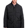 UltraClub Mens Dawson Water Resistant Quilted Full Zip Jacket - Black - Closeout